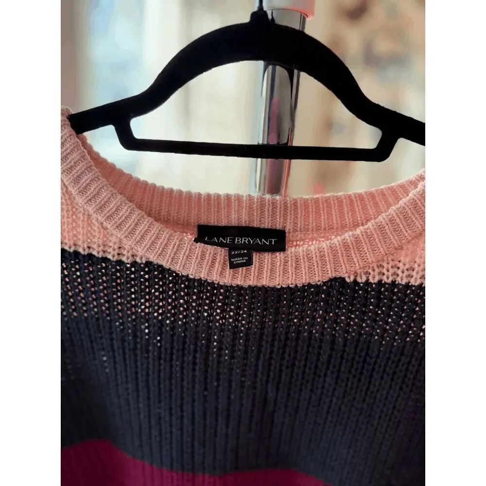 Lane Bryant Curvy Colorblock Knit Sweater